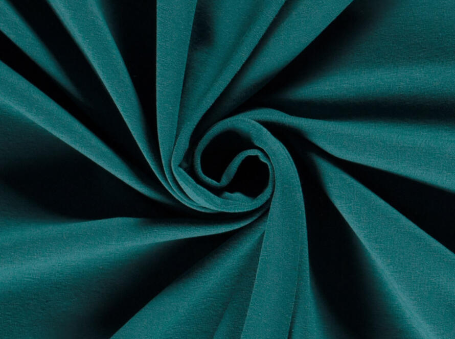 French Terry Stoff petrol