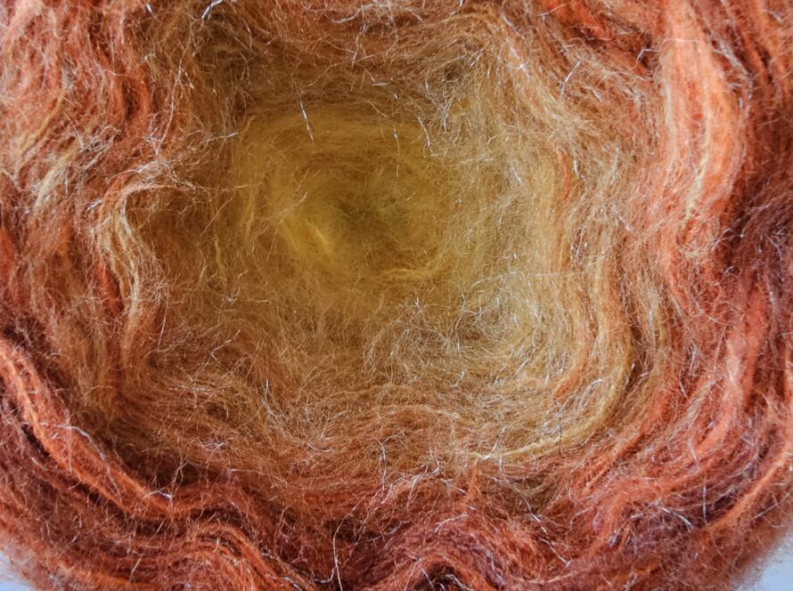 Bobbel Mohair Farbverlauf gelb orange