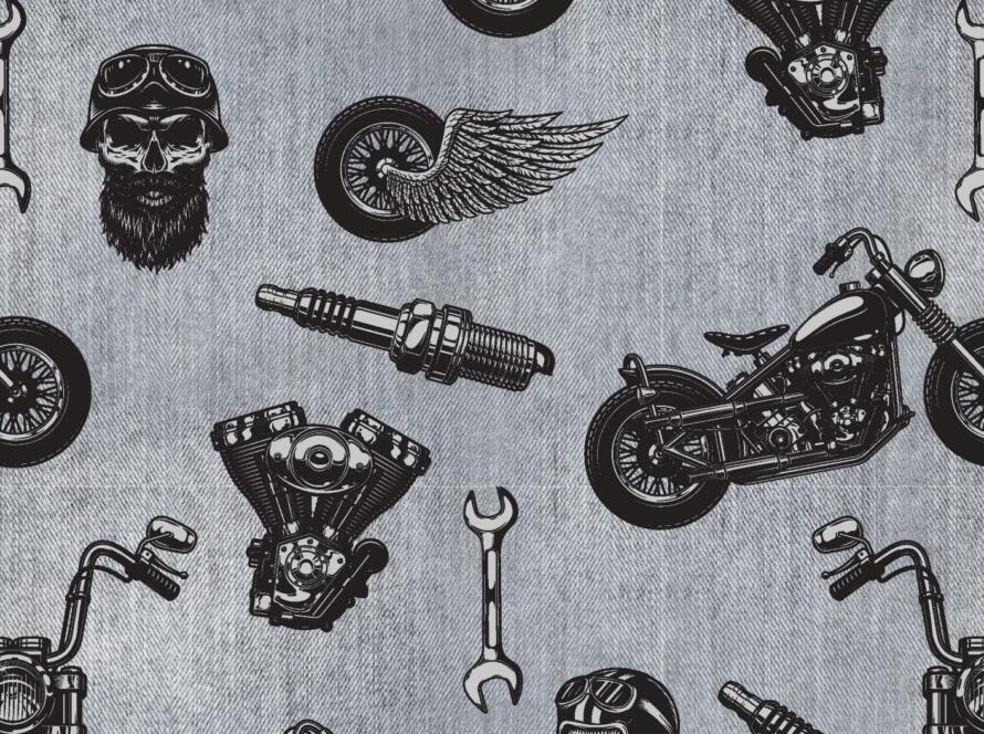 French Terry Mechanik Skull