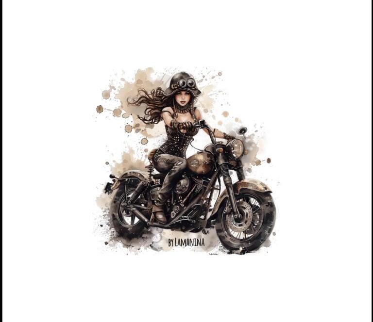 Lady auf Motorrad by Lamanina