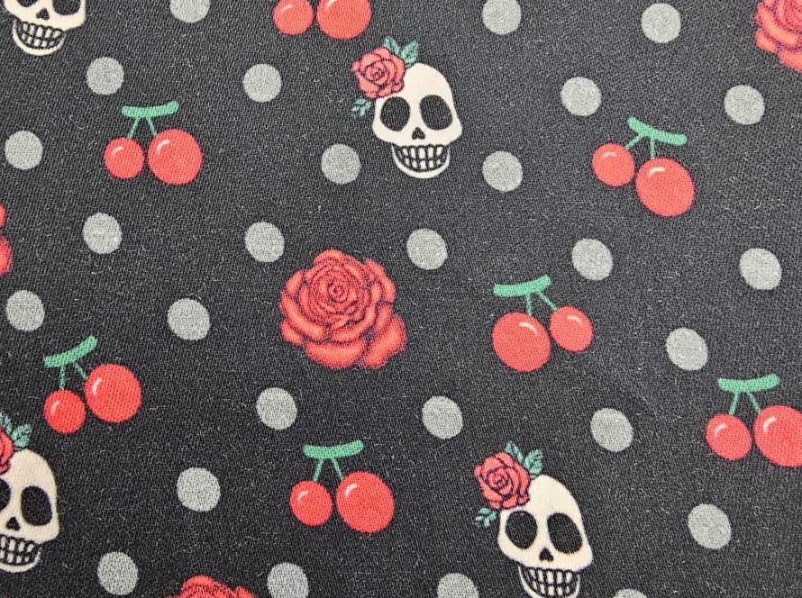 Kirschen mit Skulls Rockabilly